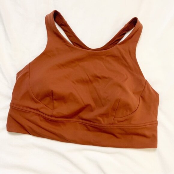 Lululemon Wunder Train Long-Line Bra Medium Support C/D Cups Dark Terracotta 14 - Picture 1 of 6